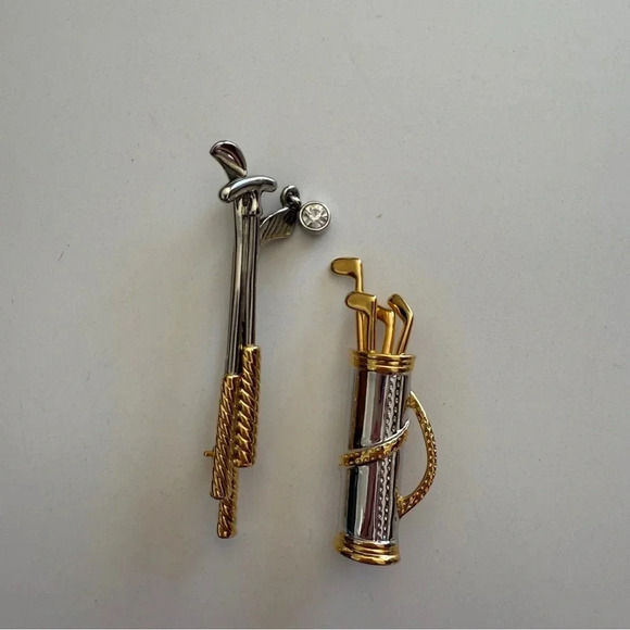 Golf Pins- Brooch- Two tone- lot- Golf Clubs - Picture 1 of 9